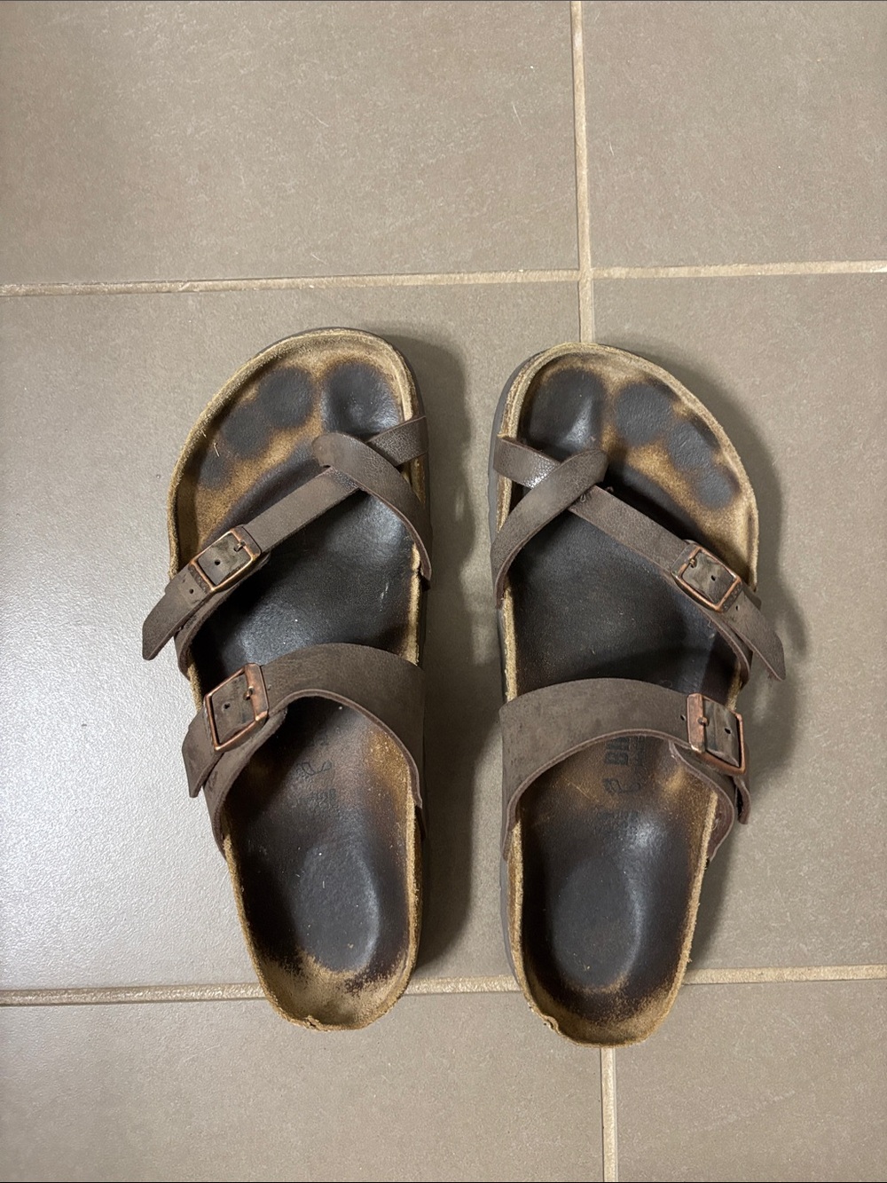 Birkenstock Mayari Oiled Leather Boho Aztec Ortho Comfort Tobacco Brown 10